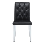 Lot de 4 chaises de salle à manger, style luxe européen, patins antidérapants et silencieux, 42x46x89 cm, Noir+Argent