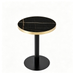 Table d'appoint ronde, plateau anti-rayures facile à nettoyer, 60x60x74 cm, Noir