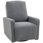 HOMCOM Poltrona Relax Reclinável Manual Poltrona Relax de Borreguito com Função de Baloiço 360° Reclinável até 135º 76x94x100 cm Cinza