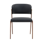 Chaise de salle à manger moderne rembourrée, design épuré, dossier ergonomique, 51x49x78 cm, Noir