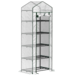 Outsunny Mini-kas voor Bloemen of Groenten, Staal, Plastic, 69L x 49B x 193H cm, Wit
