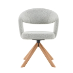 Lot de 2 chaises pivotantes rétro-luxe, patins feutre antidérapants, rotation 360° silencieuse, 47x47.5x81.5 cm, Couleur naturelle