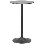 HOMCOM Mesa de Bar Redonda Mesa Alta de Cozinha Moderna com Estrutura de Aço para 2 Pessoas Ø60x102 cm Preto