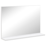 kleankin Oglindă de baie de perete cu raft, design modern și multifuncțional, 60x12x40 cm, alb