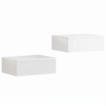 HOMCOM 2-delig set nachtkastjes, wandmontage ontwerp, lade, voor slaapkamer, spaanplaat, Wit