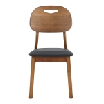 Lot de 2 chaises de salle à manger modernes, poignée de transport et assise rembourrée, facile à nettoyer, 50x44x88 cm, Noir
