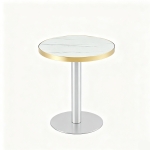 Table d'appoint ronde, plateau anti-rayures facile à nettoyer, 60x60x74 cm, Blanc