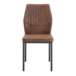 Lot de 4 chaises de salle à manger, style léger-luxe, patins antidérapants, 43x42.6x93 cm, Marron+Noir