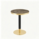 Table d'appoint ronde, plateau anti-rayures facile à nettoyer, 60x60x74 cm, Gris