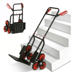 Durhand Carrello Portapacchi Pieghevole 120 kg max con Maniglia Estraibile, 44 x 38 x 106.5 cm, Rosso e Nero