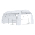 Outsunny Tunnelkas, met loopruimte, oprolbare wanden, deur met ritssluiting, gegalvaniseerd stalen frame, afmetingen 4 x 3 x 2 m, kleur wit