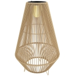 Outsunny Solar staande rattanlamp met lichtsensor, LED, boho-stijl, IP44 waterdicht