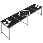 Outsunny Campingtafel, inklapbaar, licht, in hoogte verstelbaar, aluminium frame, 240 x 60 x 54/62/70 cm, Zwart
