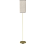 HOMCOM Floor Lamp, Modern Standing Lamp with Linen Shade and Foot Switch, Tall Lamps for Bedroom, Bulb not Included, Gold Tone