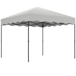 Outsunny Carpa Plegable 3x3m con Protección UV Altura Ajustable y Bolsa con Ruedas para 6-9 Personas Blanco