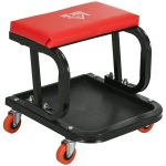 HOMCOM Werkplaatskruk, Robuust & Comfortabel, 38x35x37cm, Rood/Zwart