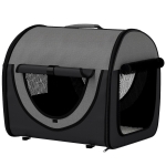 Pawhut Folding Fabric Soft Pet Crate, 46Lx36Wx41H cm - Black