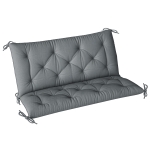 Outsunny 2 Seater Bench Pad, Garden Swing Chair Cushion with Back and Ties, Tufted Style Garden Furniture Window Seat Cushion for Indoor and Outdoor Use, 98 x 100 cm, Dark Grey