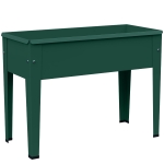 Outsunny Raised Planter, Metal Raised Garden Bed on Legs with Drainage Hole and Foot Covers, Green