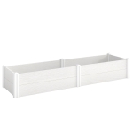 Outsunny Kunststof hoogbed, insteekbaar plantenbed met DIY-montage 197 x 54 x 33 cm Wit