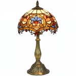 HOMCOM Tiffany Lamp, Stained Glass Table Lamp, Handcrafted Artisan Collectible, Suitable for Living Room and Bedside, Multi-Coloured, Ф25 x 45Hcm, Zinc Alloy.