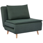 HOMCOM 3-in-1 slaapfauteuil met bedfunctie, ligfauteuil, verstelbare rugleuning, beukenhouten poten, kussen, Donkergroen