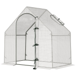 Outsunny Kas, toegankelijk, 1,80 x 1,00 x 1,68 m, Foliekas, Robuuste Zeil, Wit