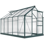 Outsunny Serra da Giardino in Policarbonato Anti UV 190x312x201cm con Finestra e Porta Scorrevole, in Alluminio