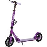 SPORTNOW Foldable Kick Scooter with Height Adjustable Handlebar, One-click Folding Adult Scooters with 200 mm Big Wheels, Purple