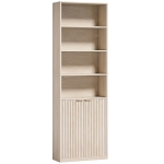 HOMCOM Bookcase Adjustable Shelf Bookshelf Anti-Tip Hardware 6-Tier, Oak Wood Effect