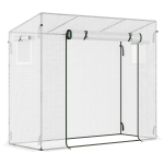 Outsunny Serra da Giardino con Porta Avvolgibile e Bordi Estesi, in Acciaio e PE, 200x76x168 cm, Bianco