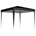 Outsunny Gazebo 3x3 m per 6-9 Persone ad Altezza Regolabile con Fori di Drenaggio, in Metallo e Tessuto Oxford Nero