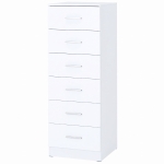 HOMCOM Cómoda de 6 Cajones Cajonera Alta para Dormitorio con Antivuelco 40x40x110 cm Blanco