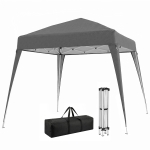 Outsunny Tonnelle de Jardin 3x3m Pop up Tente Pliable Acier Polyester imperméabilisé Anti UV avec Sac de Transport Gris