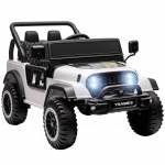 AIYAPLAY Mașină Electrică pentru Copii 12V, Buggy Electric pentru Copii, 2 Motoare, Telecomandă 2,4G, Baterie Litiu, Alb