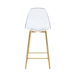 Lot de 2 tabourets de bar transparents, design moderne au look aérien, 51x45x102 cm, Doré
