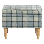 HOMCOM Linen Fabric Upholstered Footstool, Rectangular Storage Stool with Removable Top, Padded Seat and Hidden Space, Grey