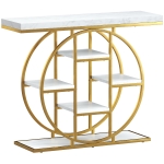 HOMCOM Consolle da Ingresso Stile Industriale con 6 Ripiani, 100x30x81,5 cm, Bianco