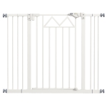 PawHut Barrera para Perros Extensible con Cierre Automático y Sistema de Doble Bloqueo 74-100x76 cm Blanco