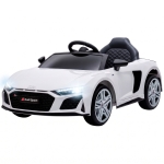 AIYAPLAY Kinder Elektroauto 12V Kinderauto mit Fernbedienung Lithium-Akku 2 Motor Sanftanlauf Hinterradfederung Weiß