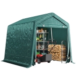Outsunny Garage Moto per Esterno 2.4x2 m, Tenda Garage per Attrezzi in Metallo e Tessuto PE, per Moto e Biciclette, Verde