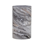 Table basse ronde élégante, bords arrondis et patins antidérapants, 30x30x55 cm, Gris