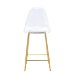 Lot de 4 tabourets de bar transparents, design moderne au look aérien, 51x45x102 cm, Doré