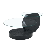 Table basse moderne minimaliste, design italien, pieds antidérapants, 90x70x44 cm, Transparent