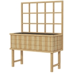 45 x 105cm Wooden Garden Planter, with Trellis - Natural