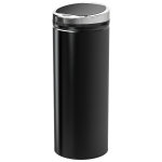 HOMCOM Poubelle à capteur de mouvement ouverture automatique 1 bac de 50 L en acier inoxydable noir