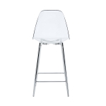 Lot de 2 tabourets de bar transparents, design moderne au look aérien, 51x45x102 cm, Argent
