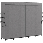 HOMCOM Armadio in tela con 5 aste, 5 ripiani e 6 tasche, 212x45x167 cm, grigio