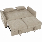 HOMCOM Divano letto 2 posti 4-in-1 ad angolo in ciniglia 167 cm con schienale regolabile, marrone