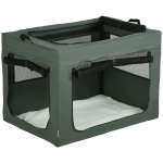 PawHut Sac de transport pliable pour animaux de compagnie avec poignée tissu en maille 89,5L x 62,5l x 62,5H cm gris noir